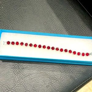 7 1/4 inch Siam Red Touchstone by Swarovski Crystal Ice Bracelet